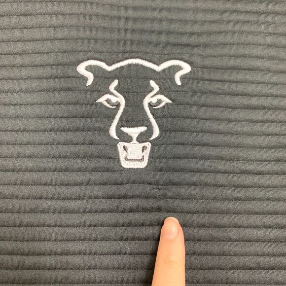 Nike Dri Fit Sweatshirt Womens L Large Black Ribbed Double Knit Crew Neck - Picture 7 of 13